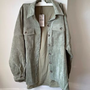 ASOS Green Corduroy Shacket (Stradivarius Brand)